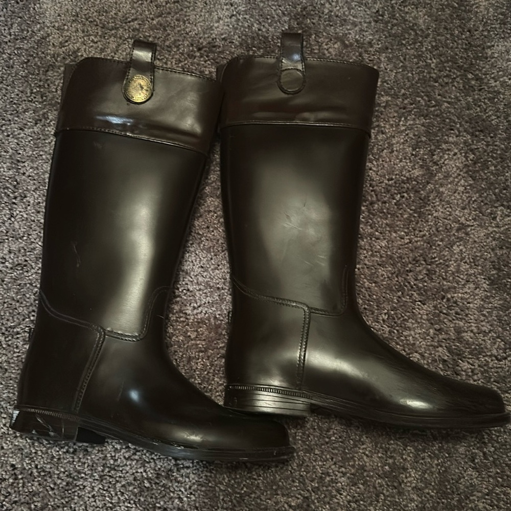 Banana Republic brown rain boots size 9 some wear and tear but comfortable